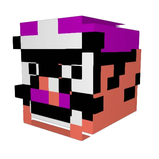 GAMMA_DC Minecraft avatar head, 3D render