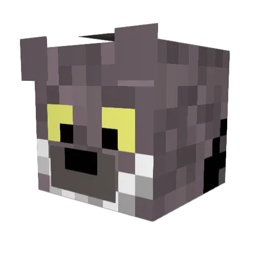 GAMustang Minecraft avatar head, 3D render