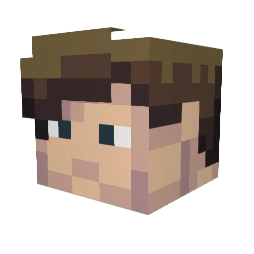GANTX Minecraft avatar head, 3D render