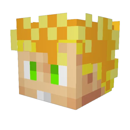 GAOBOSS Minecraft avatar head, 3D render
