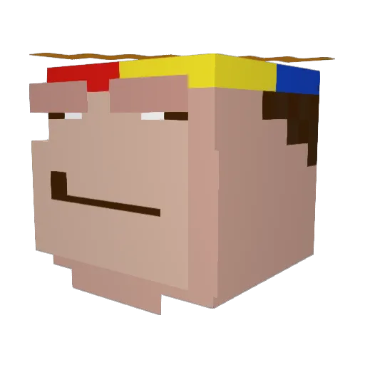 GAS12 Minecraft avatar head, 3D render