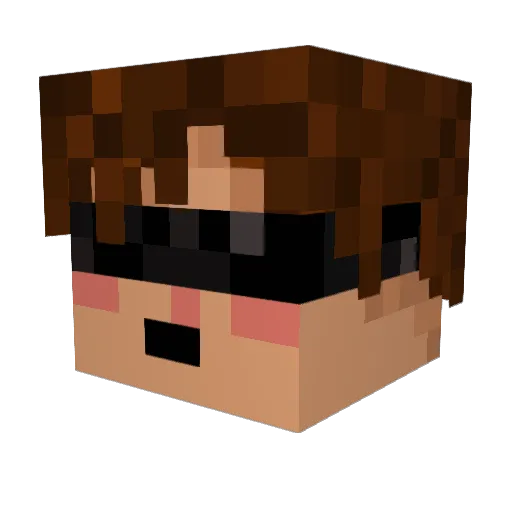 GAV1030900 Minecraft avatar head, 3D render