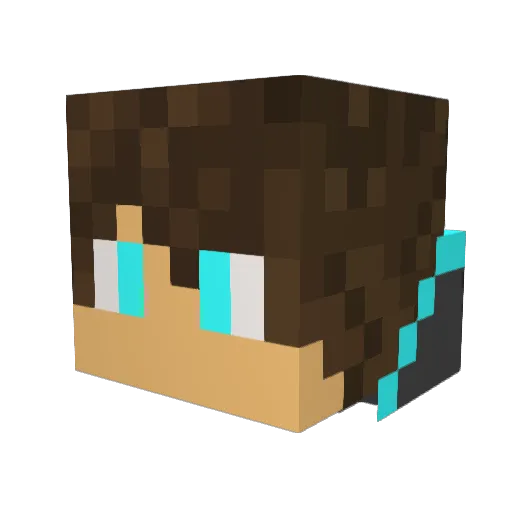 GAZIMAL Minecraft avatar head, 3D render