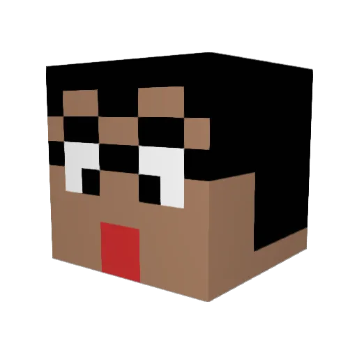 GA_ASTA Minecraft avatar head, 3D render