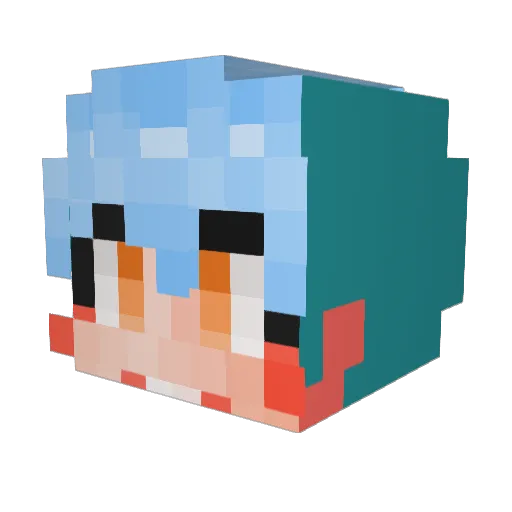 GA_EL Minecraft avatar head, 3D render