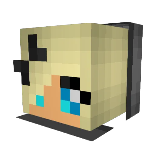 GBF158 Minecraft avatar head, 3D render