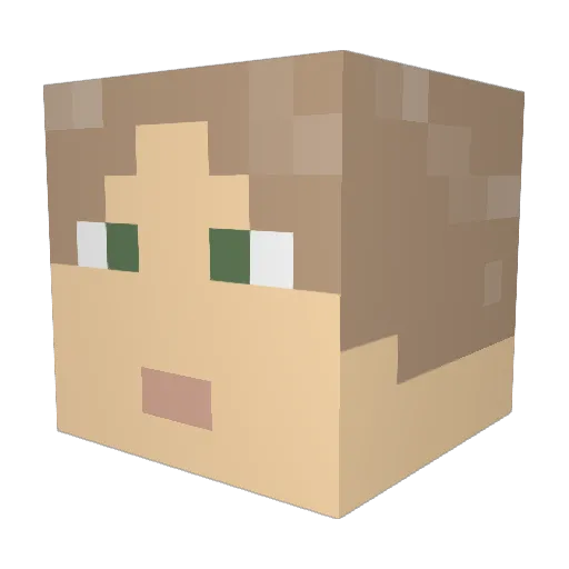 GBGriims Minecraft avatar head, 3D render