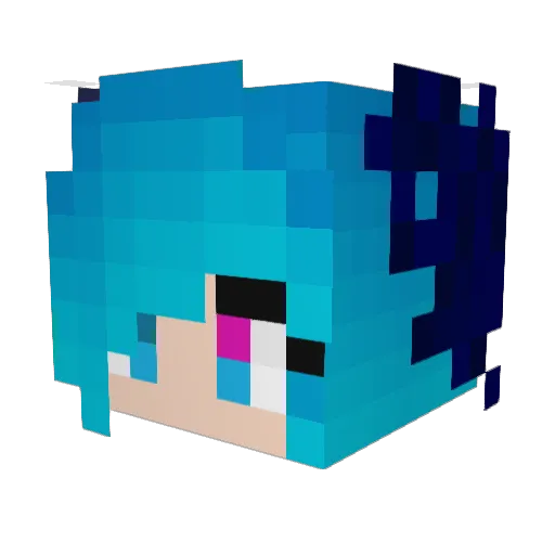 GB_Scarlet Minecraft avatar head, 3D render