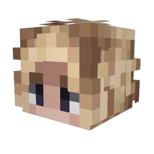 GBeerBB Minecraft avatar head, 3D render