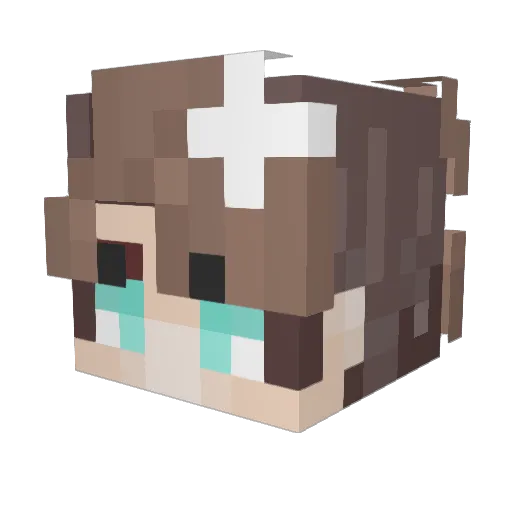 GBsama Minecraft avatar head, 3D render