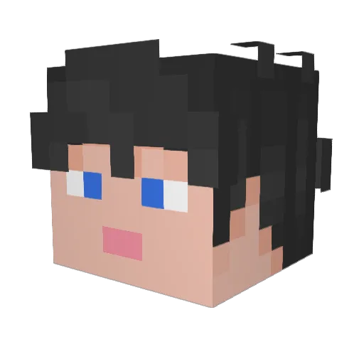 GCFLV Minecraft avatar head, 3D render