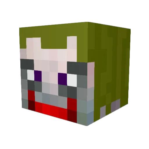 GDJoker Minecraft avatar head, 3D render