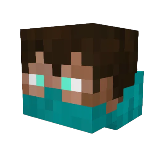 GD_2001 Minecraft avatar head, 3D render