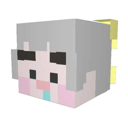 GEEGUN_ Minecraft avatar head, 3D render