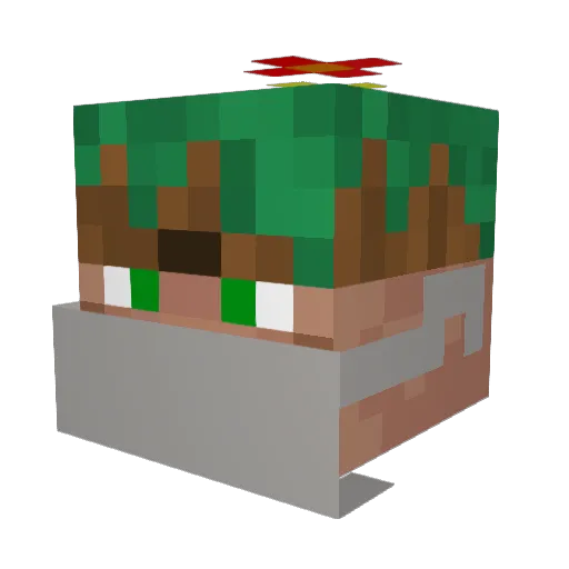 GEKAN35 Minecraft avatar head, 3D render