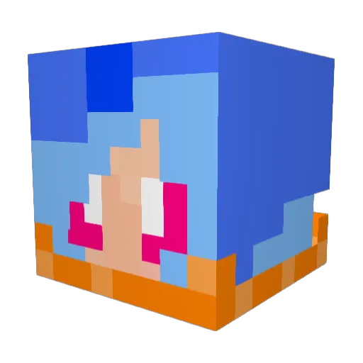 GENE12 Minecraft avatar head, 3D render