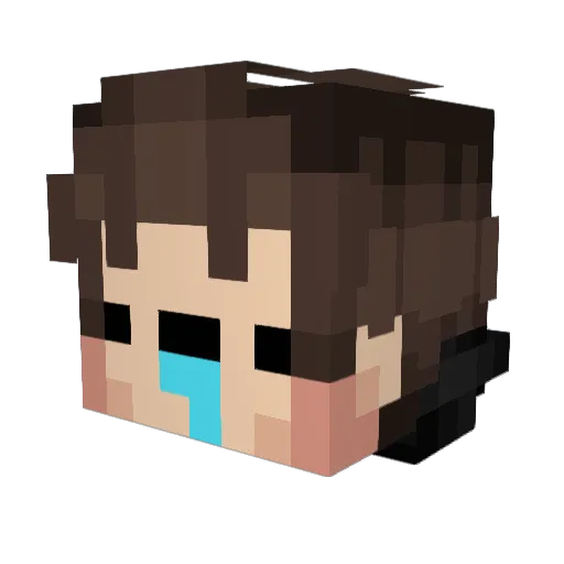 GENERAL_Skinny Minecraft avatar head, 3D render