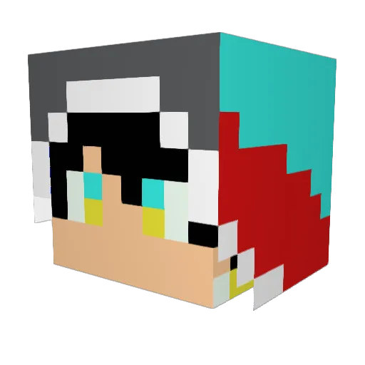 GENHE Minecraft avatar head, 3D render