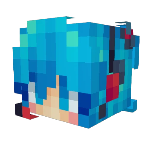 GENSHINKIDS Minecraft avatar head, 3D render