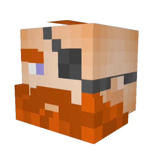GEVELING Minecraft avatar head, 3D render