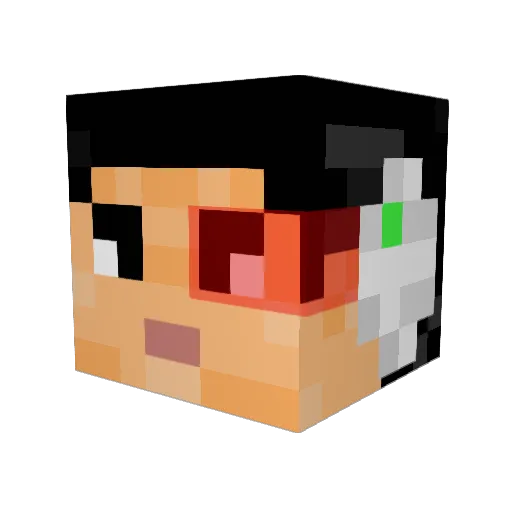 GFMakina Minecraft avatar head, 3D render
