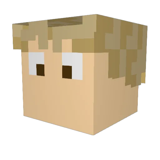 GG1250 Minecraft avatar head, 3D render