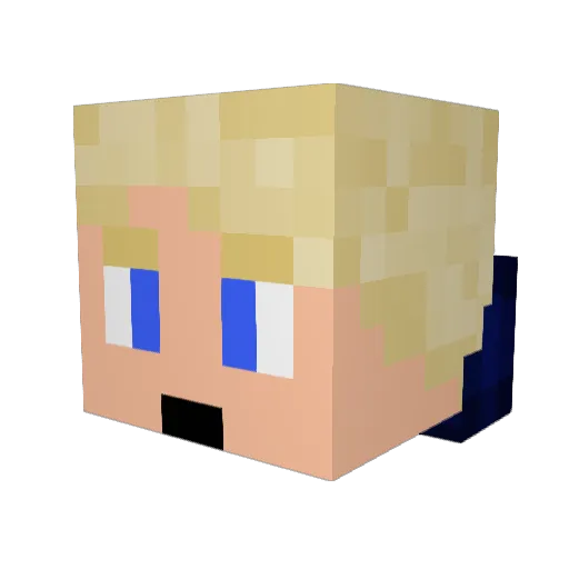 GGBlueFire Minecraft avatar head, 3D render