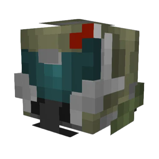 GGGGGhost Minecraft avatar head, 3D render