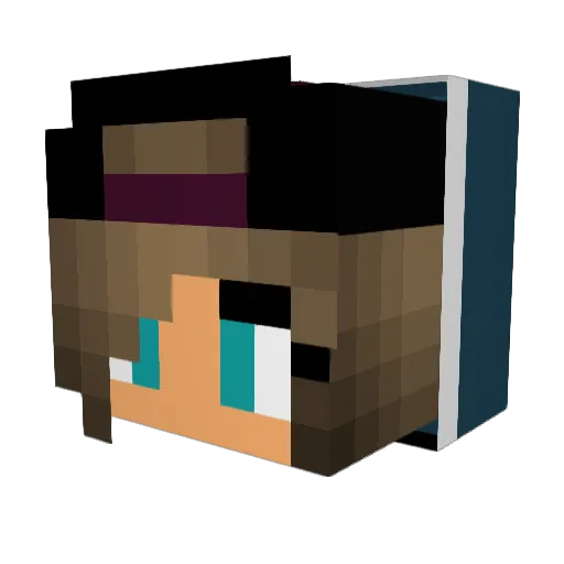 GGLuna Minecraft avatar head, 3D render