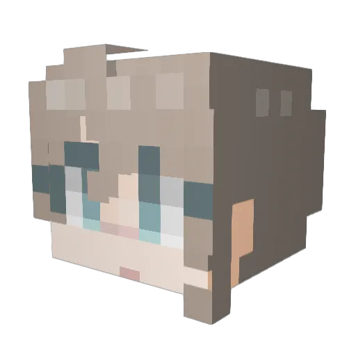 GGOBAE Minecraft avatar head, 3D render