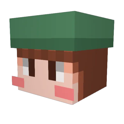 GGUMJO Minecraft avatar head, 3D render