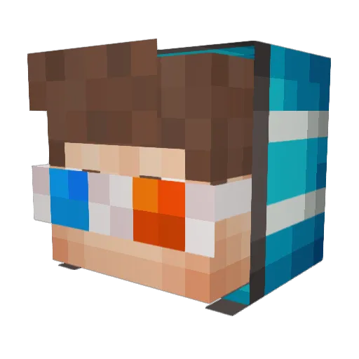 GGVerux Minecraft avatar head, 3D render