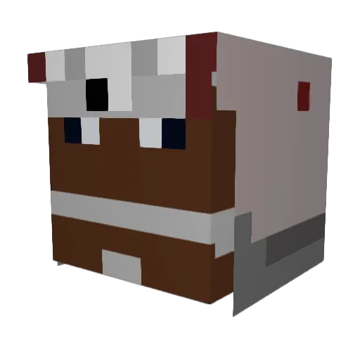 GG_OMEN Minecraft avatar head, 3D render