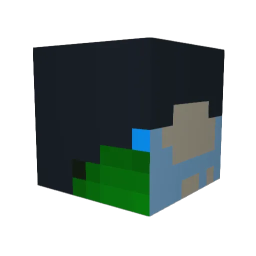 GG_globe Minecraft avatar head, 3D render