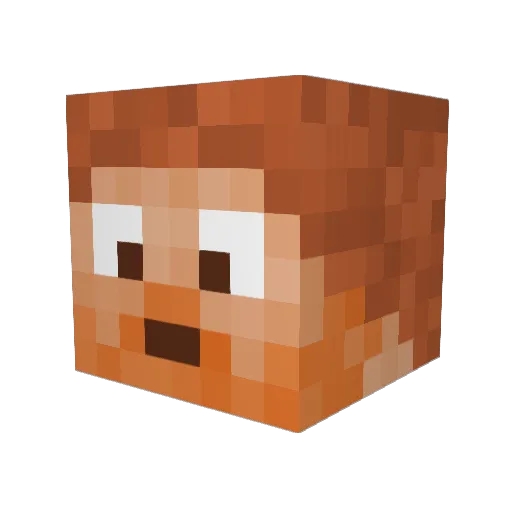 GGadot Minecraft avatar head, 3D render