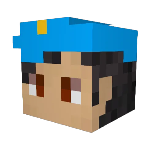 GGlelu Minecraft avatar head, 3D render