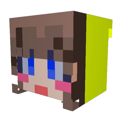 GGuuRuu Minecraft avatar head, 3D render