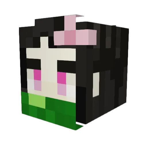 GGwenTV Minecraft avatar head, 3D render