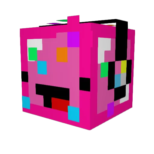 GH02T_KH Minecraft avatar head, 3D render
