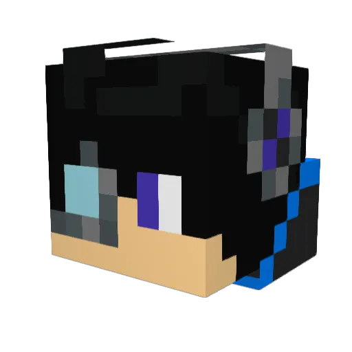GHG12343 Minecraft avatar head, 3D render