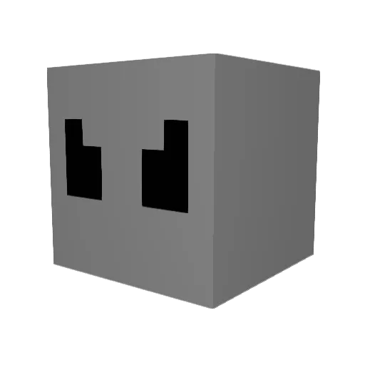 GHOSTY_58 Minecraft avatar head, 3D render