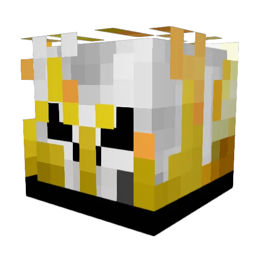 GHOST_1799 Minecraft avatar head, 3D render