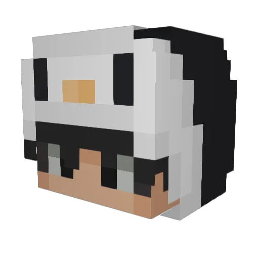 GHOST_4REAL Minecraft avatar head, 3D render