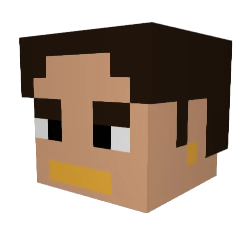 GHQST_XX Minecraft avatar head, 3D render