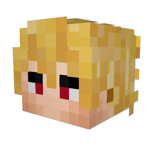 GHUexe Minecraft avatar head, 3D render