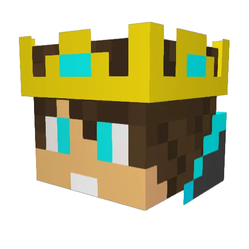 GHoST123White Minecraft avatar head, 3D render