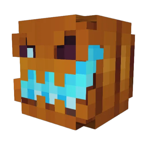 GIDUK Minecraft avatar head, 3D render