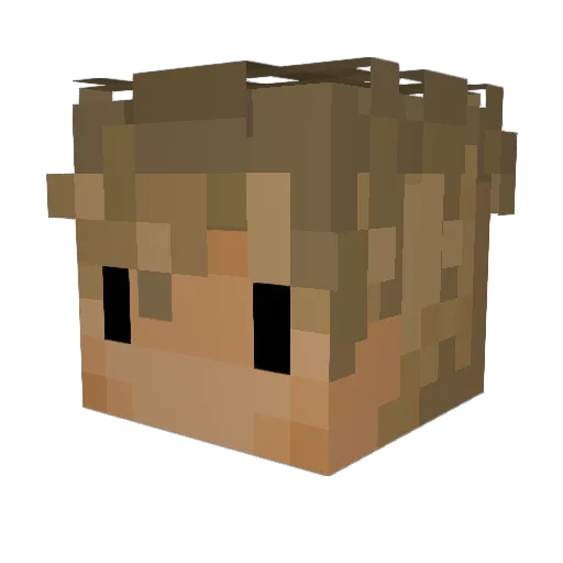GINGERRWS Minecraft avatar head, 3D render