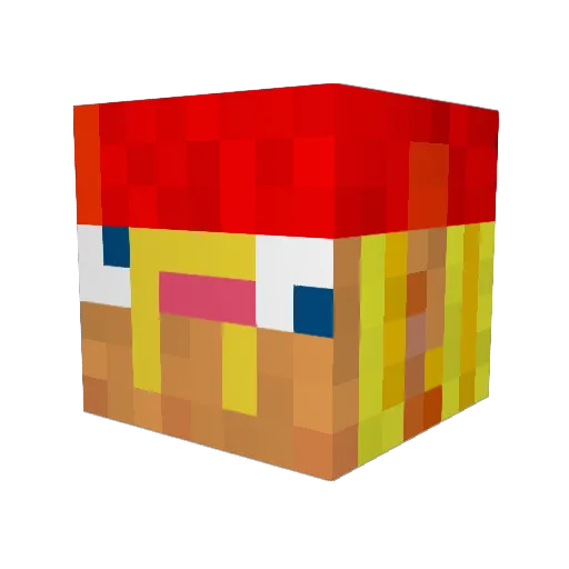 GIZZZIX Minecraft avatar head, 3D render
