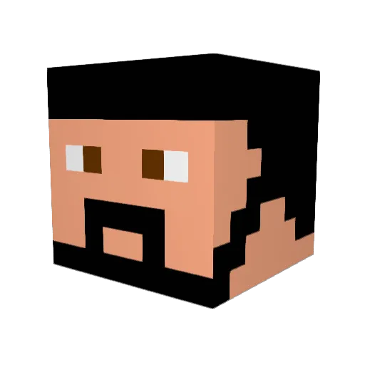 GJG24 Minecraft avatar head, 3D render